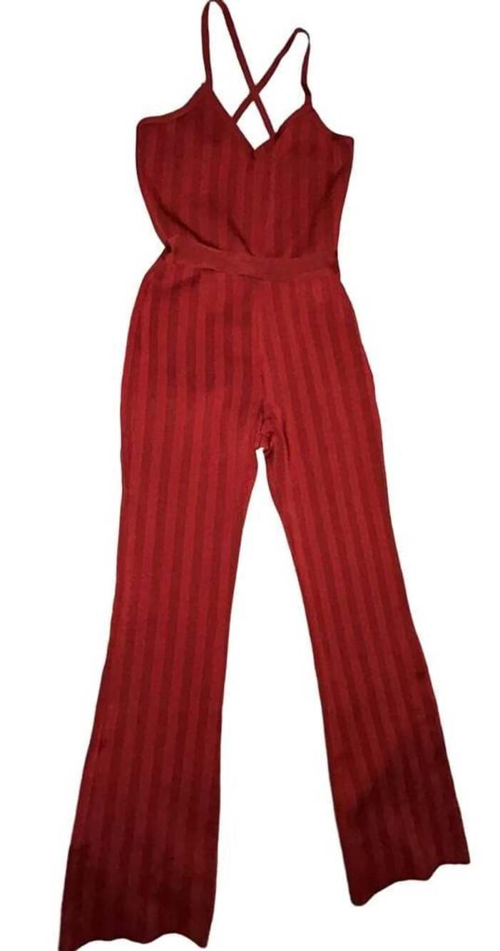 Herve Leger Bandage Jumpsuit Red stripes